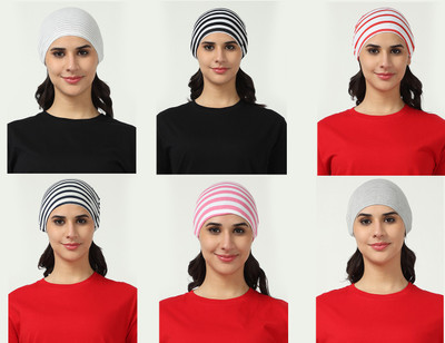 nene Striped Skull Cap Cap(Pack of 6)