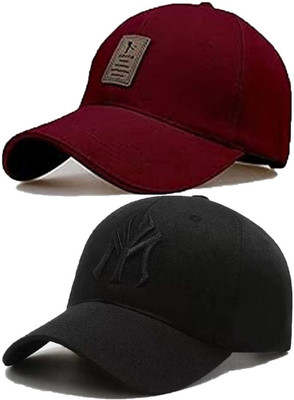 CLASSYMESSI Self Design, Embroidered, Solid, Self Design Sports/Regular Cap Cap(Pack of 2)