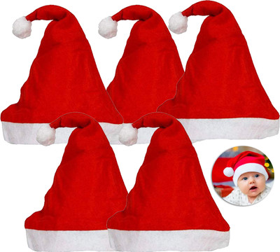 ME&YOU Solid Santa Cap Cap(Pack of 5)