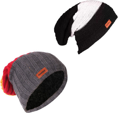 Knotyy Solid Skull Cap Cap(Pack of 2)