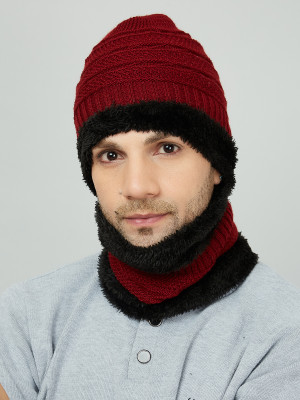 KVETOO Self Design Beanie Cap