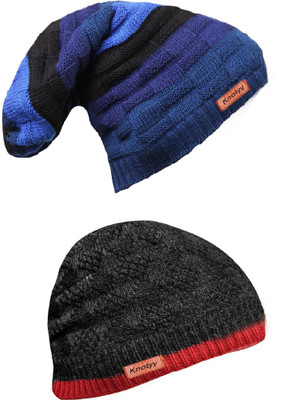 Knotyy Beanie Cap(Pack of 2)