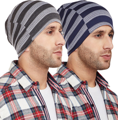 MACK JONNEY Printed Beanie Cap(Pack of 2)