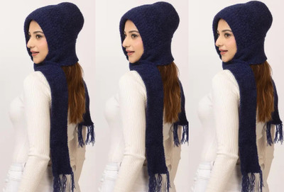 Stavya Designer Solid Beanie Cap(Pack of 3)