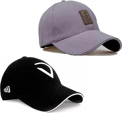 CLASSYMESSI Solid, Self Design, Embroidered Sports/Regular Cap Cap(Pack of 2)