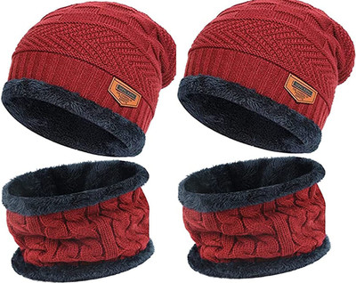 Atipriya Solid Beanie Cap(Pack of 2)