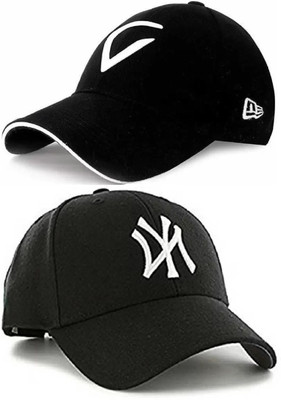 Rozti Self Design, Solid Sports/Regular Cap Cap(Pack of 2)