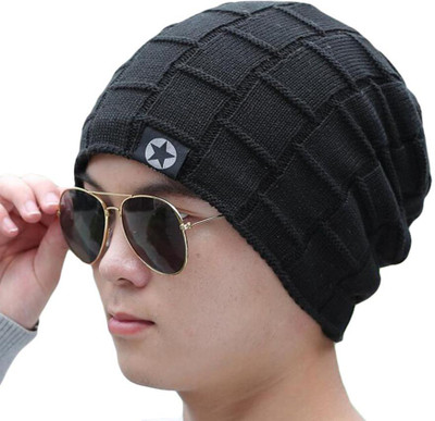 AlexVyan Checkered, Solid Beanie Cap