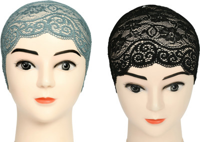 Sk world Self Design Skull Cap Cap(Pack of 2)