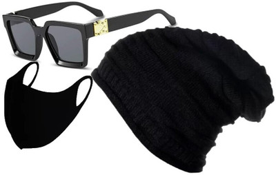CLASSYMESSI Self Design Beanie Cap(Pack of 3)