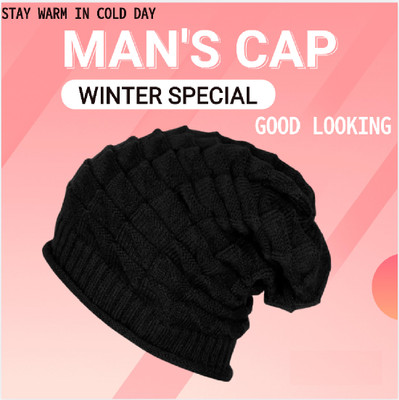 M John's Solid, Woven Beanie Cap