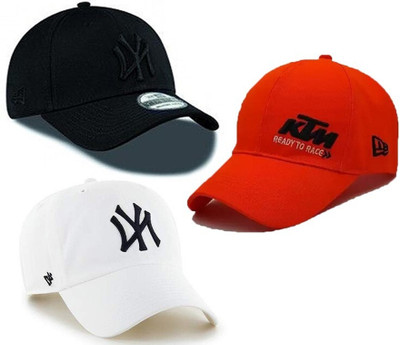 cap world Solid, Self Design, Embroidered Sports/Regular Cap Cap(Pack of 3)