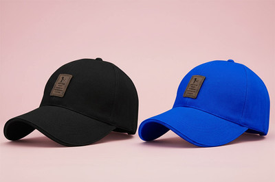 cap world Checkered, Self Design, Solid Sports/Regular Cap Cap(Pack of 2)