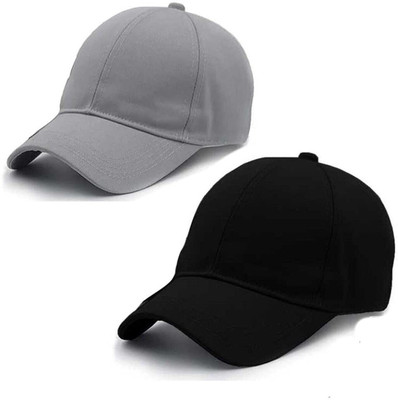 Rozti Self Design, Solid Sports/Regular Cap Cap(Pack of 2)
