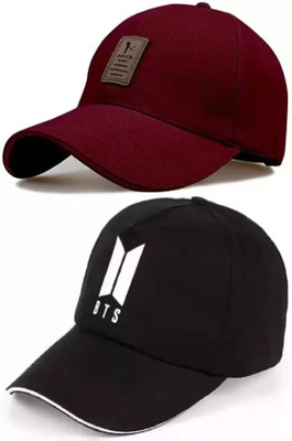 Brostin Self Design Sports/Regular Cap Cap(Pack of 2)