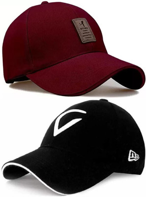 Rozti Embroidered, Self Design, Solid Sports/Regular Cap Cap(Pack of 2)