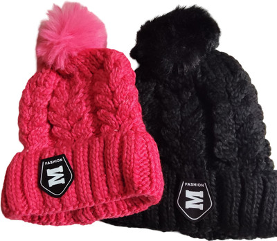 Arvinjohn Solid Beanie Cap(Pack of 2)