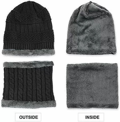 Shaoki Solid Beanie Cap(Pack of 3)