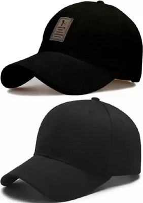 Niavaa Self Design, Solid Sports/Regular Cap Cap(Pack of 2)