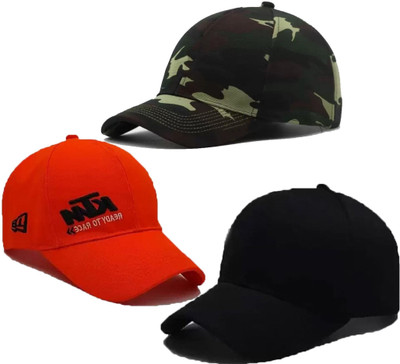 selloria Solid, Self Design, Embroidered Sports/Regular Cap Cap(Pack of 3)