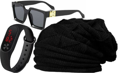 FLEXCY Beanie Cap(Pack of 3)