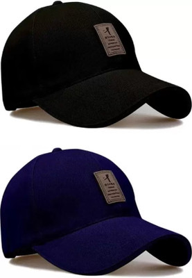 Mini Del Solid, Self Design, Checkered Sports/Regular Cap Cap(Pack of 2)