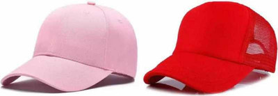 Amience Self Design Sports/Regular Cap Cap(Pack of 2)