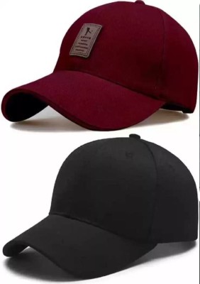 EDENSCOPE Self Design, Solid Sports/Regular Cap Cap(Pack of 2)