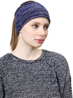 HornFlow Heathered Winter Knitted Earwarmer Headband (Dark Blue) Head Band(Blue)