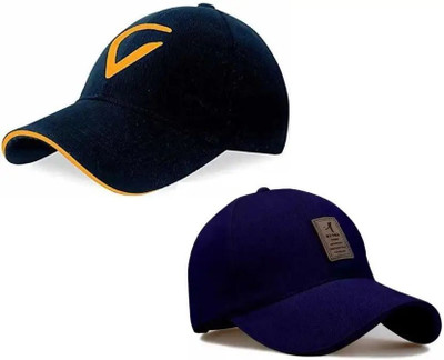CLASSYMAESSI Self Design Sports/Regular Cap Cap(Pack of 2)
