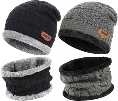 FStyler Solid Beanie Cap(Pack of 2)
