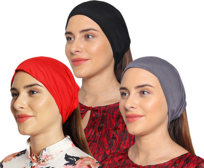 MONATI Solid Skull Cap Cap(Pack of 3)