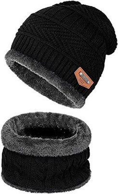 Red Ballons Solid Beanie Cap(Pack of 2)