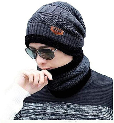 ARINJAY Solid Beanie Cap(Pack of 2)
