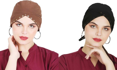 EnviUs Self Design Skull Cap Cap(Pack of 2)