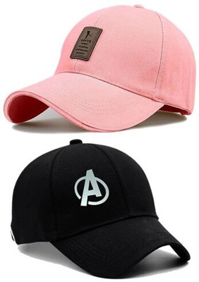 CLASSYMESSI Solid, Self Design, Printed Sports/Regular Cap Cap(Pack of 2)