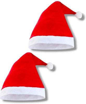 Mizel Solid Santa Cap Cap(Pack of 2)