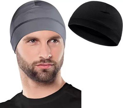 Caiuse Self Design Skull Cap Cap(Pack of 2)