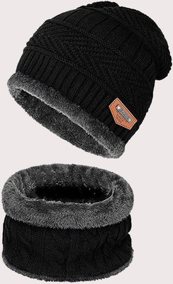 VVK Self Design Beanie Cap(Pack of 2)