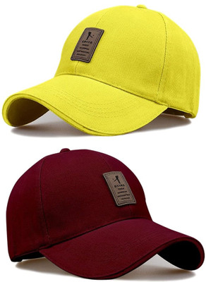 CLASSYMESSI Solid, Self Design, Printed Sports/Regular Cap Cap(Pack of 2)