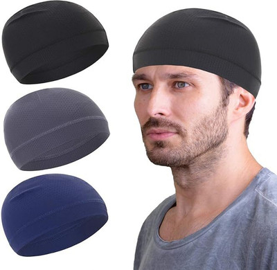 AUTOSITE Solid Skull Cap Cap(Pack of 3)