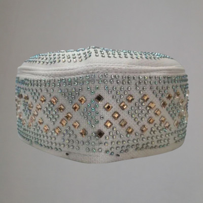 Barkati Embroidered, Self Design, Striped Prayer Cap Cap