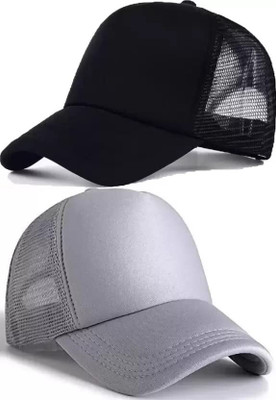 Hench Self Design, Embroidered, Solid, Printed Sports/Regular Cap Cap(Pack of 2)