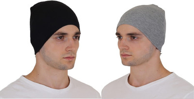 FQZILON Solid Skull Cap Cap(Pack of 2)