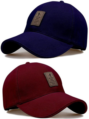 cap world Solid, Self Design Sports/Regular Cap Cap(Pack of 2)