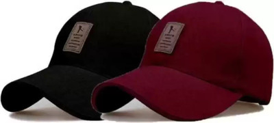 NFYGAA Self Design, Solid Sports/Regular Cap Cap(Pack of 2)
