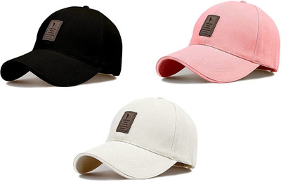 Rigzy Solid Sports/Regular Cap Cap(Pack of 3)