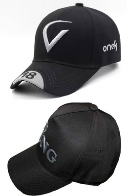 b for u Self Design, Solid Sports/Regular Cap Cap(Pack of 2)