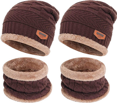 FStyler Solid Beanie Cap(Pack of 2)