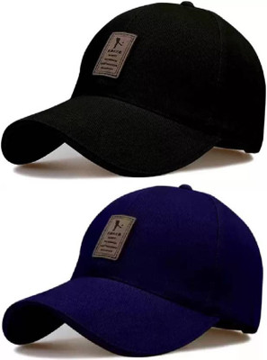 b for u Self Design, Solid, Applique Sports/Regular Cap Cap(Pack of 2)